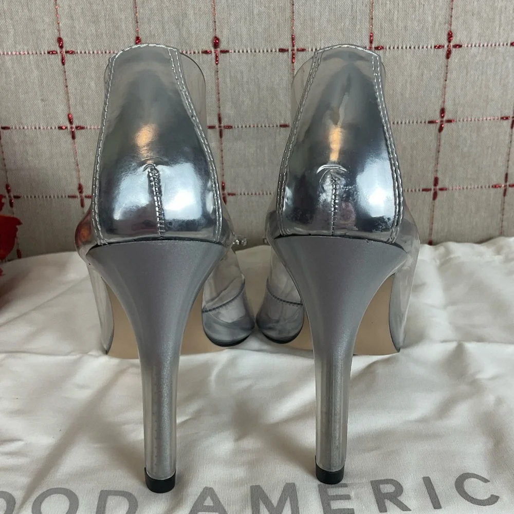 Good American 'CINDER-F*CKING-RELLA' Clear PUMP Size 5 GLASS002 New Stiletto - Picture 4 of 6